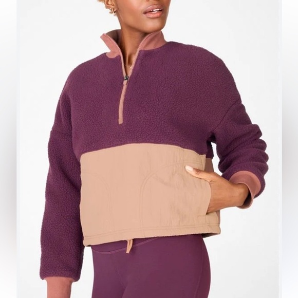 Fabletics Jackets & Blazers - Fabletics Mallory Fleece burgundy driftscape Pullover XL